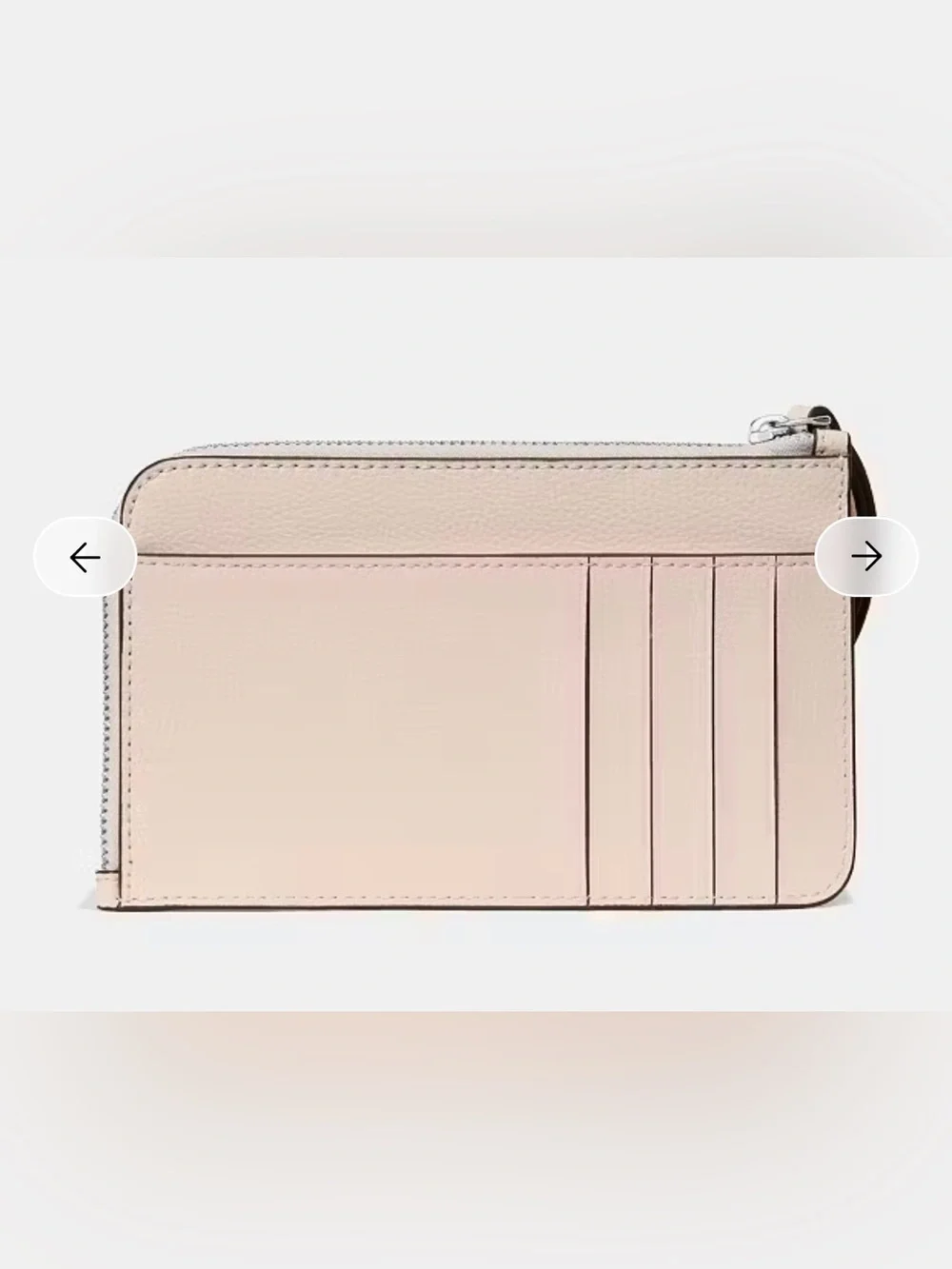 kate spade pale pink floral wristlet with green and peach appliqué